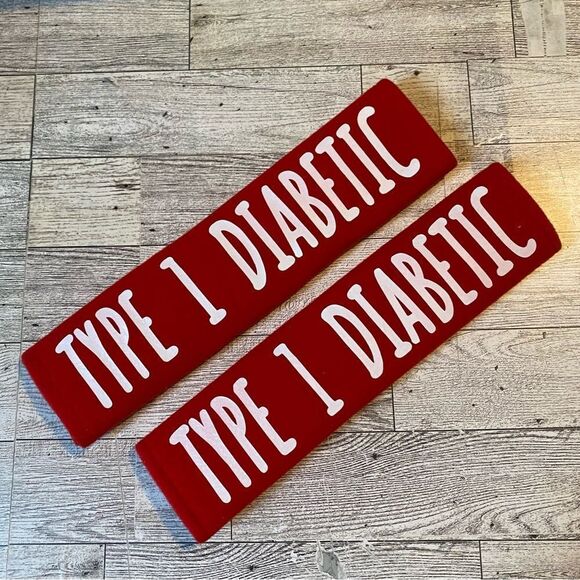 Custom, Medical Alert, Red & Black, Seat Beat Strap Cover, 2Pack - Picture 5 of 12